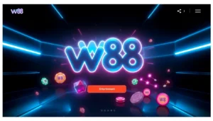 Engaging image of a gaming dashboard featuring the w88 logo, highlighting online sportsbook and casino options for players worldwide.