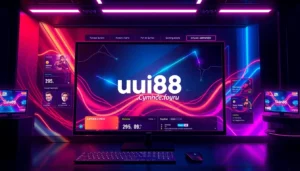 Screenshot of an engaging online gaming platform showcasing uu88.cymru’s user interface with vibrant visuals and interactive elements for players.