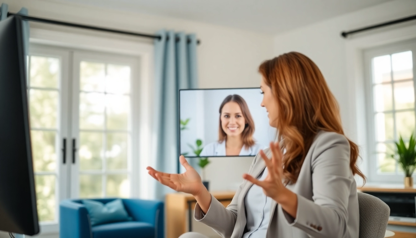 Illustration of an engaging Online Life Coach offering guidance through video call to inspire personal growth and success.