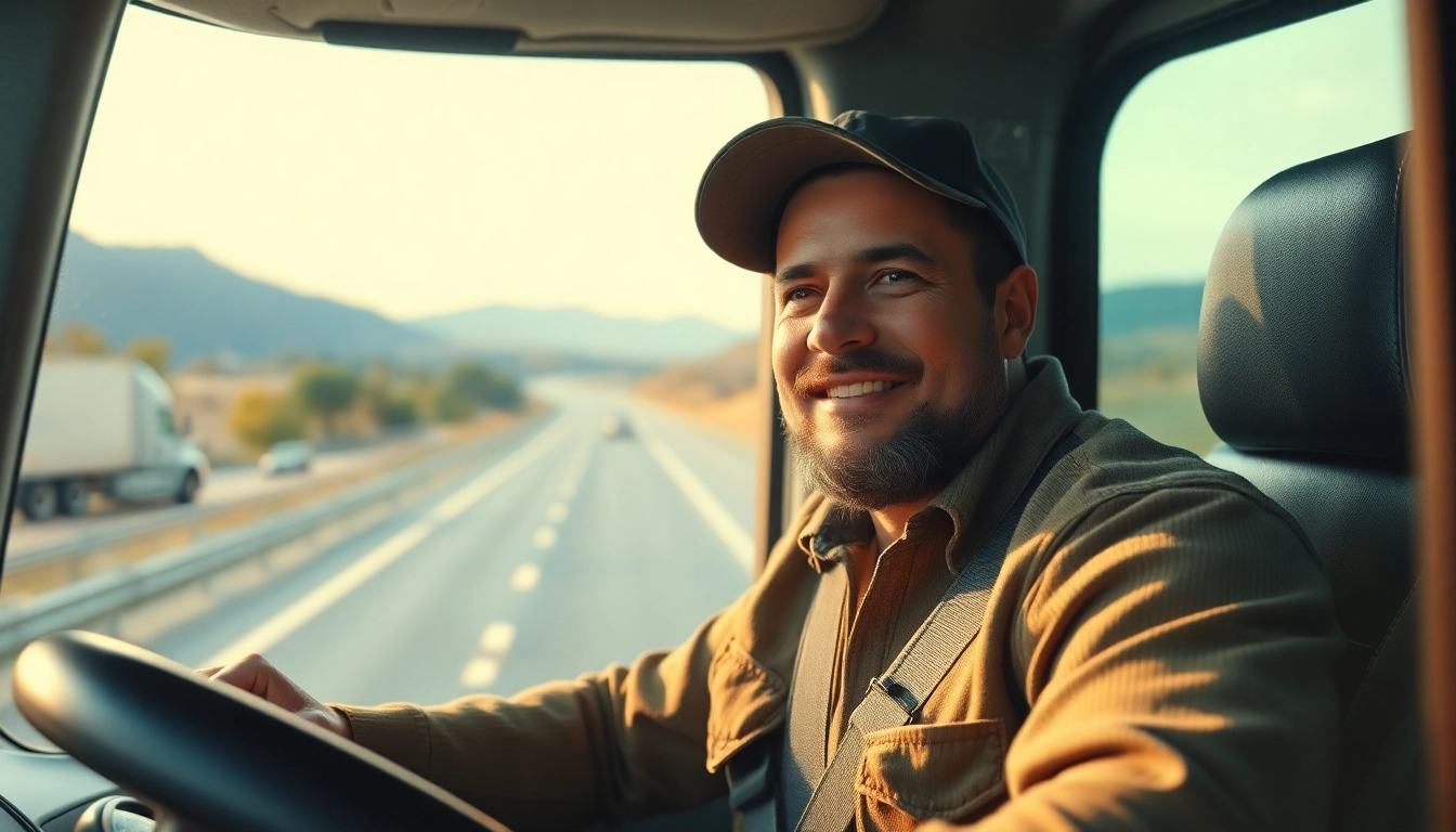 Truckers' voice: Authentic driver sharing on the road amid scenic highway scenery, emphasizing real experiences.