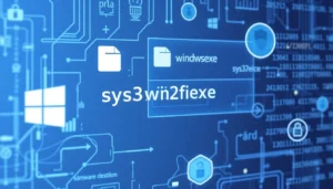 Secure digital environment illustrating sys32win.com and malware detection features for Windows systems