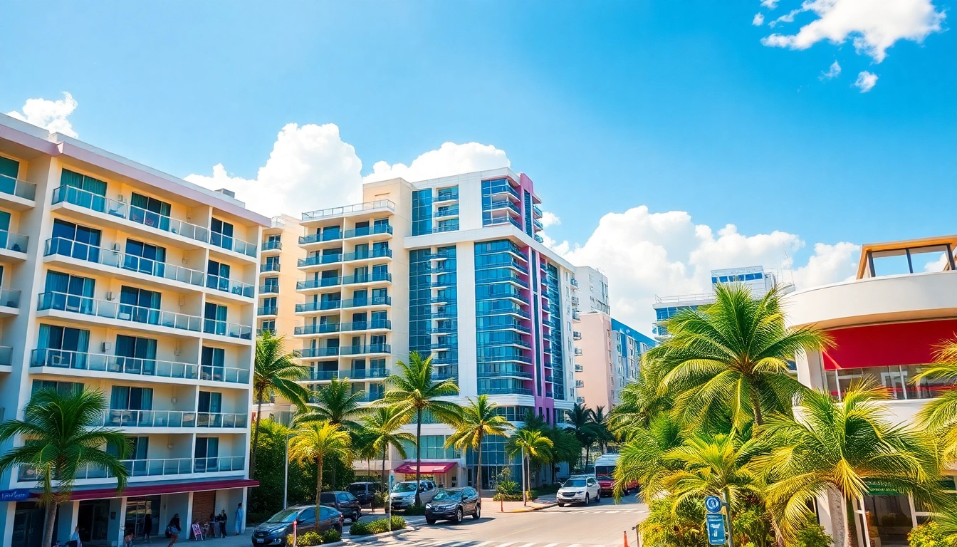 See the welcoming facade of https://789f.miami/, highlighting modern architecture in Miami’s vibrant real estate scene, with lush greenery and sunny skies.