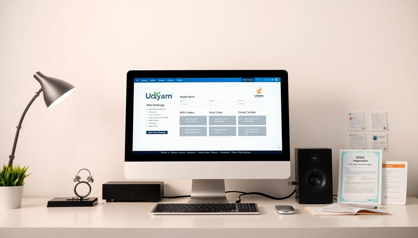 Online Udyam registration process displayed on a computer screen, simplifying MSME registration for entrepreneurs in India.