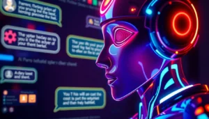 Spicychatai digital interface featuring vibrant color schemes and dynamic chat visuals for engaging conversations.