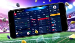 Reddybook logo displayed on a smartphone screen with live sports betting features for quick access