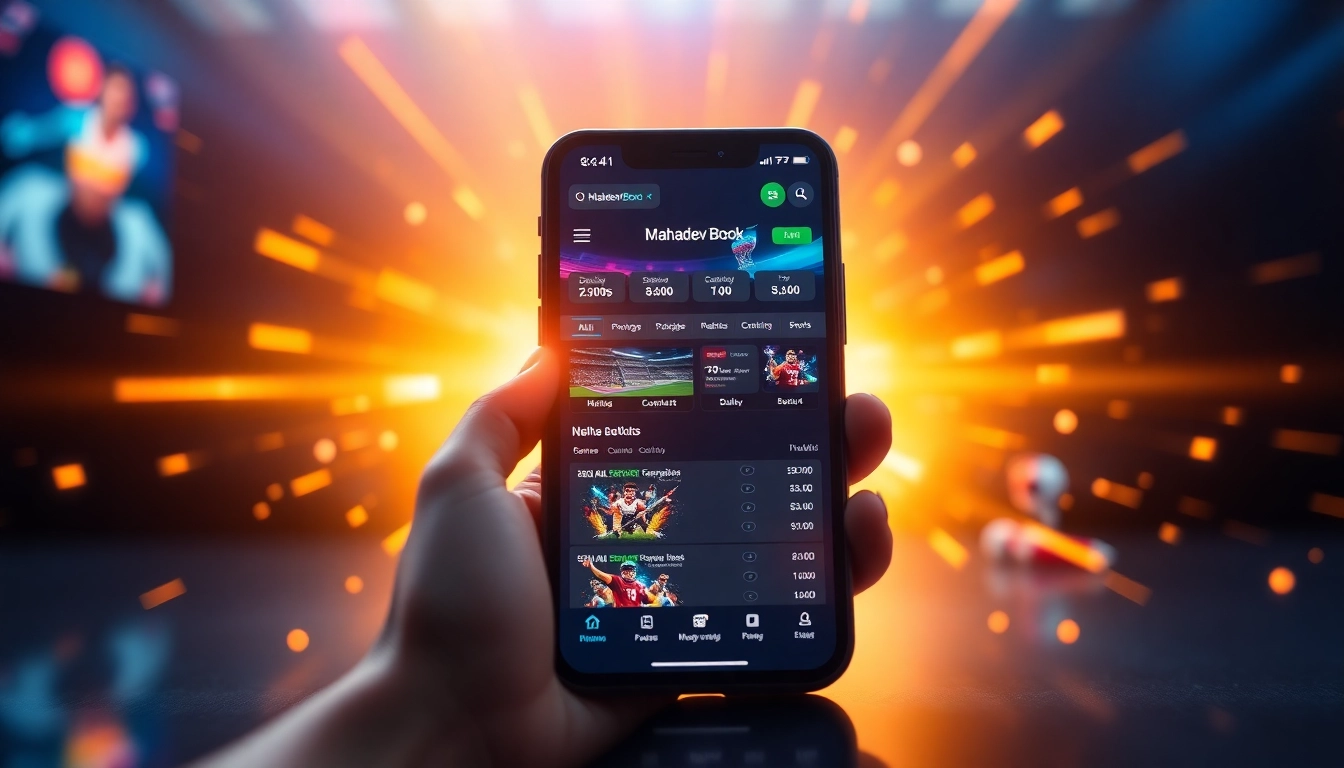 Mahadev Book online betting platform showcasing user interface for sports betting and casino games, emphasizing security and innovation.