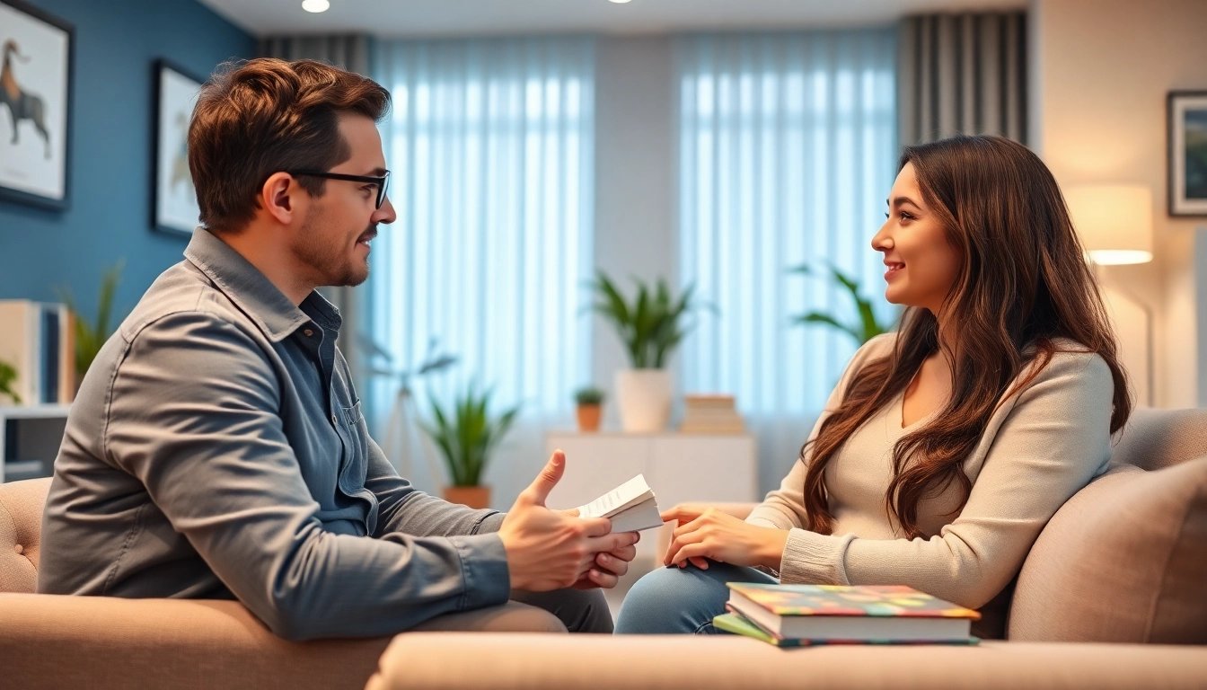 Psycholog Lublin in a calming therapy session, friendly psychologist listening attentively, creating a safe space for clients in Lublin, demonstrating professionalism and empathy.