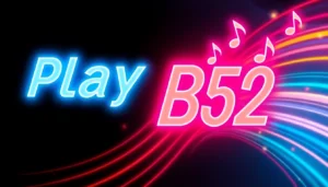 Play B52 inviting music experience with colorful retro visuals and energetic vibe.