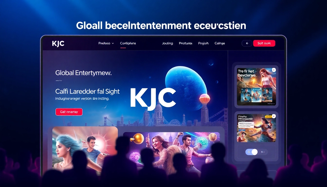 Engaging KJC platform featuring diverse entertainment options with vibrant visuals and