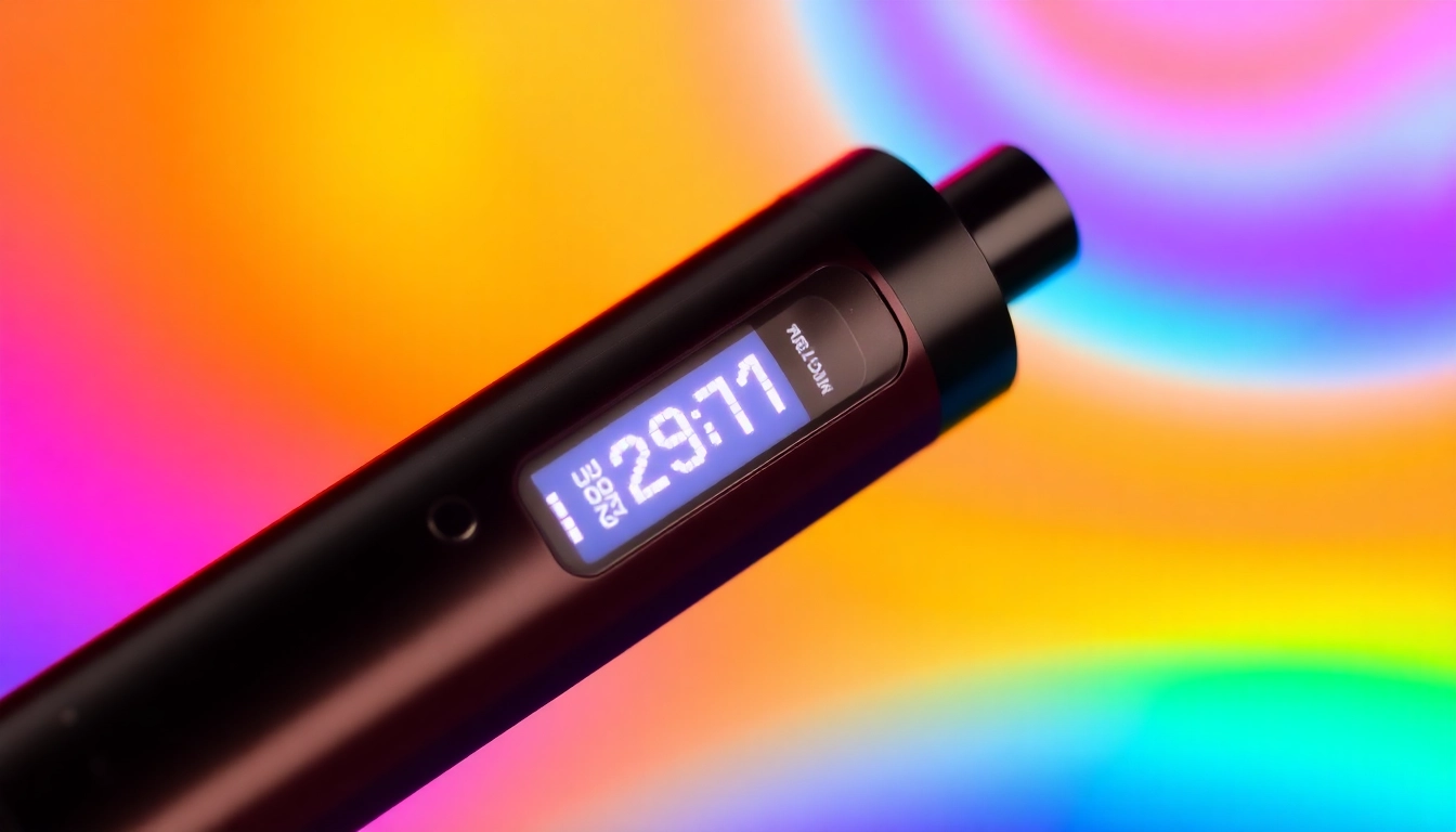 Hitz 2g reviews showcasing a glossy disposable vape with a bright LCD screen highlighting