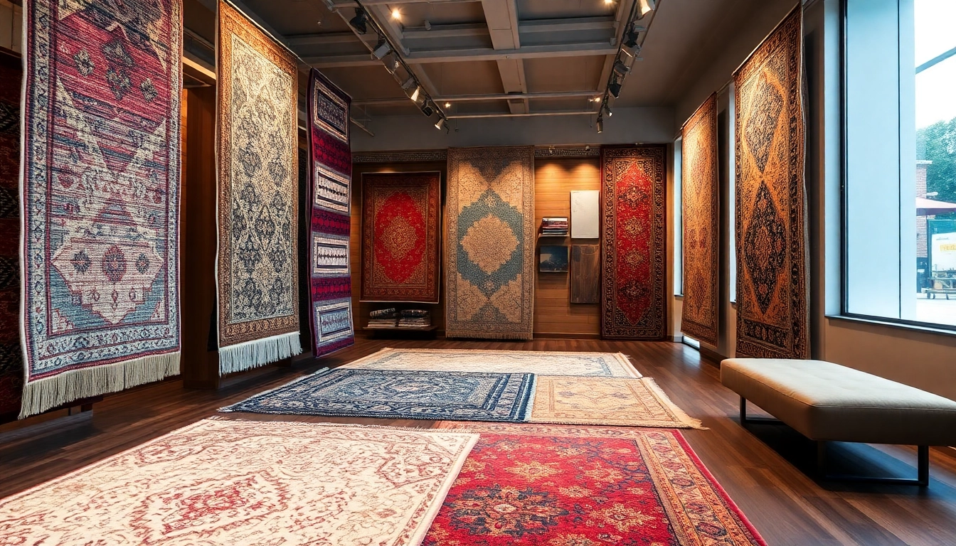 High-quality Tappeti a Milano showroom with diverse stylish rugs, highlighting craftsmanship