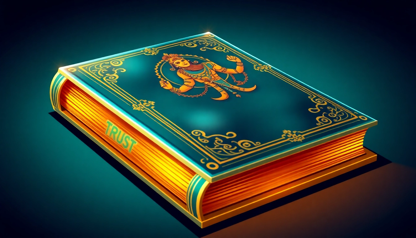 Mahadev book displayed with traditional symbols and secure trust badges, highlighting its