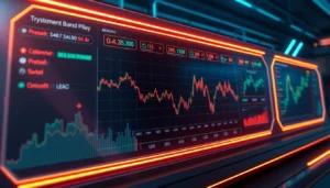 Cryptocurrency Market Update showing real-time digital graphs and market trends for traders