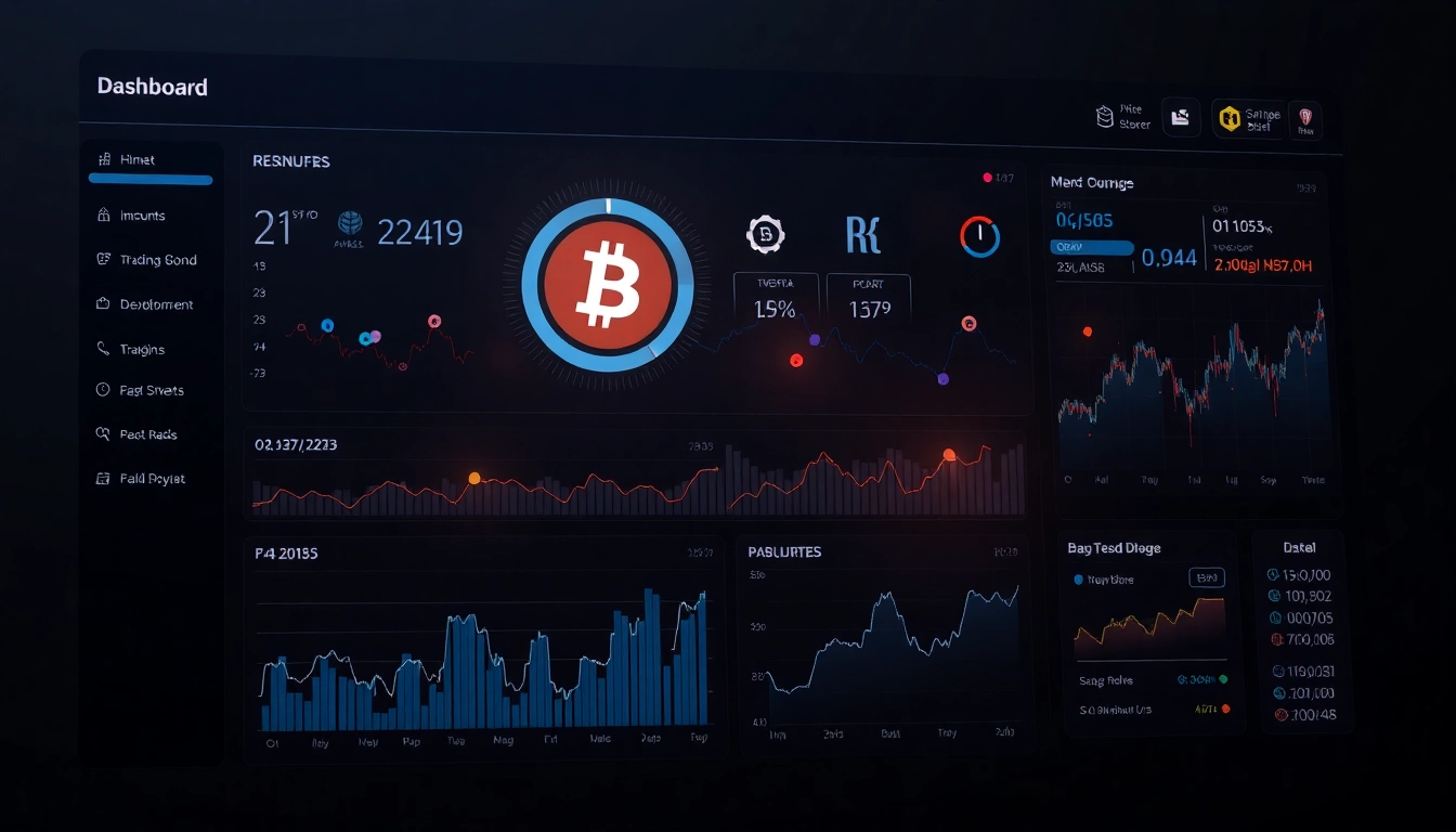 AI coin icon on a digital financial dashboard illustrating cryptocurrency and data analysis in